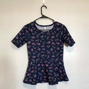 Navy blue peplum top